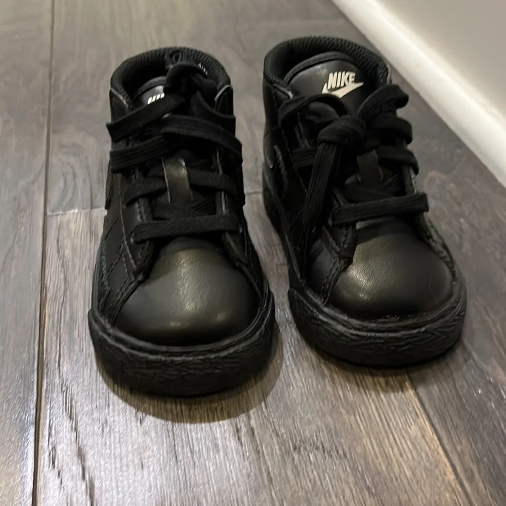 Nike Blazer Mid TD toddlers Infant Shoes Sneakers black 375492 001 new Size 4C 4